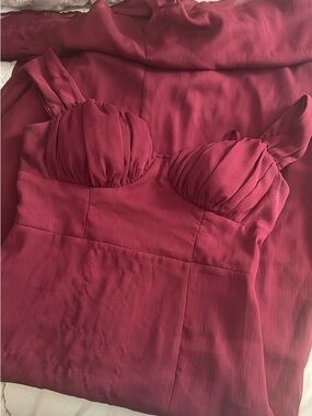 Sleeveless Pleated Bust Midi Dress - Deep Rose